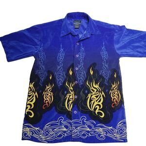 Extreme Gear Boy's Youth Size Medium 10/12 Button Down Short Sleeve Shirt Tribal